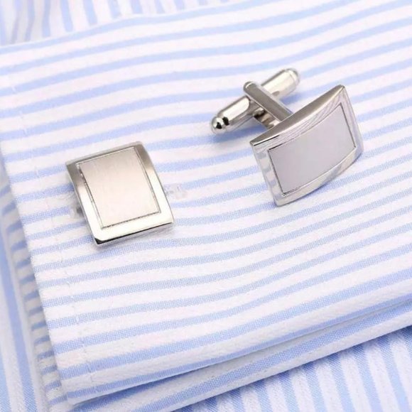 Stainless Steel Cuff Links Tie Clip Set - Picture 3 of 5